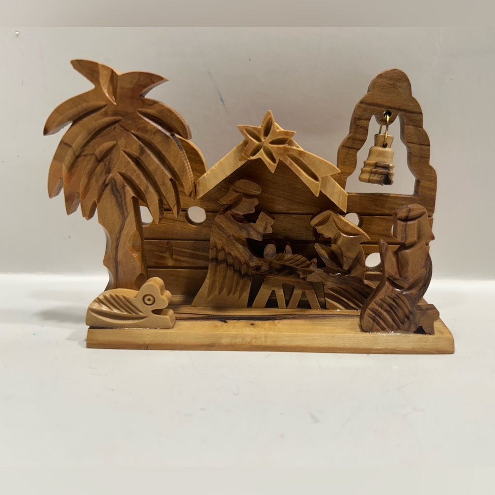 Holy Land Carved Olive Wood Nativity Scene Hand Carved Made in Bethlehem